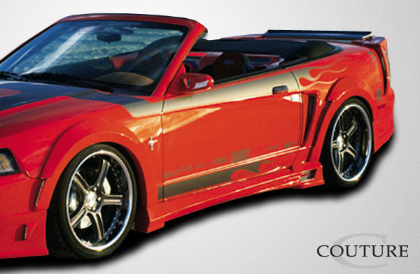 1999-2004 Ford Mustang Couture Polyurethane Demon Rear Fender Flares - 2 Piece / Vehicle Year Make Model Trim - 1999-2004-Ford Mustang ALL / Product Type - Fender Flare / Style Name -Demon / Kit Material - Polyurethane / Notes -