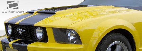 2005-2009 Ford Mustang Duraflex GT-R Hood - 1 Piece / Vehicle Year Make Model Trim - 2005-2009-Ford Mustang ALL / Product Type - Hood / Style Name -GT-R / Kit Material - FRP (Fiberglass Reinforced Plastics) / Notes - Note: Hood pins are required.