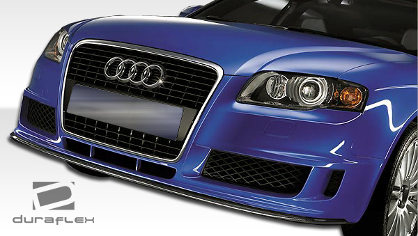2006-2008 Audi A4 S4 B7 Duraflex DTM Look Front Bumper Cover - 1 Piece / Vehicle Year Make Model Trim - 2006-2008-Audi A4 ALL / Product Type - Front Bumper / Style Name -DTM / Kit Material - FRP (Fiberglass Reinforced Plastics) / Notes - Note: bumper includes holes for the tow hook and headlight washers. This bumper can only be used with standard non s-line and or DTM grilles. S-line, S4, and RS4 grilles with not work this this bumper.