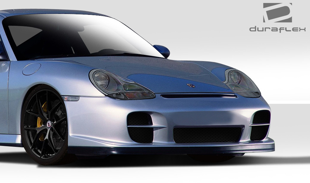 1999-2001 Porsche 911 Carrera 996 C2 C4 and 1997-2004 Porsche Boxster Duraflex GT-2 Look Front Bumper Cover - 2 Piece / Vehicle Year Make Model Trim - 1999-2001-Porsche 996 ALL / Product Type - Front Bumper / Style Name -GT-2 / Kit Material - FRP (Fiberglass Reinforced Plastics) / Notes -