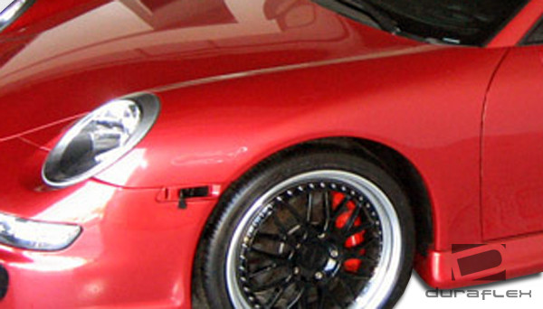 1999-2004 Porsche 911 Carrera 996 1997-2004 Porsche Boxster 986 Duraflex 997 GT-3 RS Conversion Fenders - 2 Piece / Vehicle Year Make Model Trim - 1999-2004-Porsche 996 ALL / Product Type - Fender / Style Name -GT-3 / Kit Material - FRP (Fiberglass Reinforced Plastics) / Notes -