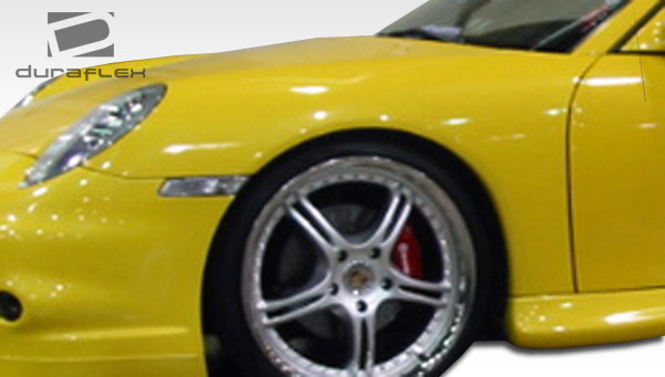 1999-2004 Porsche 911 Carrera 996 997 Duraflex Carrera Front End Conversion Kit - 3 Piece - Includes 997 Carrera Conversion Front Bumper Cover (105126) 997 Conversion OEM Fenders (105128) / Vehicle Year Make Model Trim - 1999-2004-Porsche 996 ALL / Product Type - Kit / Style Name -Carrera Conversion / Kit Material - FRP (Fiberglass Reinforced Plastics) / Notes -