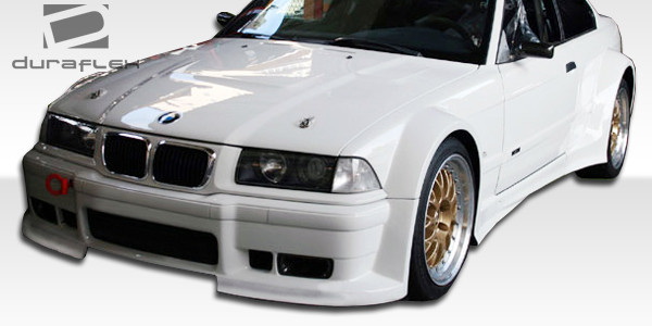 1992-1998 BMW 3 Series M3 E36 2DR Duraflex GT500 Wide Body Front Bumper Cover - 1 Piece / Vehicle Year Make Model Trim - 1992-1998-BMW 3 Series 2DR / Product Type - Front Bumper / Style Name -GT500 / Kit Material - FRP (Fiberglass Reinforced Plastics) / Notes - Note: must be used in conjunction with complete wide body kit