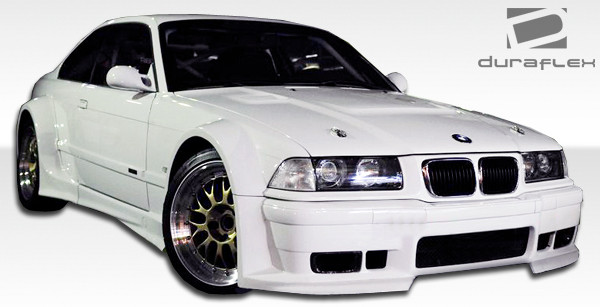 1992-1998 BMW 3 Series E36 2DR Duraflex GT500 Wide Body Kit - 8 Piece - Includes GT500 Wide Body Front Bumper Cover (105335) GT500 Wide Body Side Skirts Rocker Panels (105336) GT500 Wide Body Rear Bumper Cover (105337) GT500 Wide Body Front Fenders (105338) GT500 Wide Body Rear Fender Flares (105339) / Vehicle Year Make Model Trim - 1992-1998-BMW 3 Series 2DR / Product Type - Kit / Style Name -GT500 / Kit Material - FRP (Fiberglass Reinforced Plastics) / Notes -