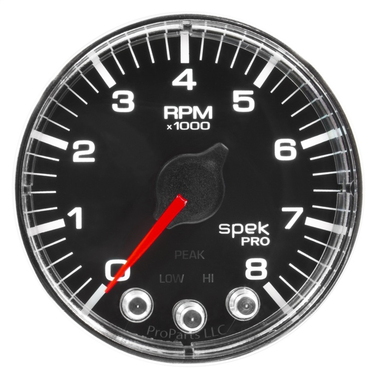 Autometer Spek-Pro Gauge Tach 2 1/16in 8K Rpm W/ Shift Light & Peak Mem Blk/Chrm - P334318