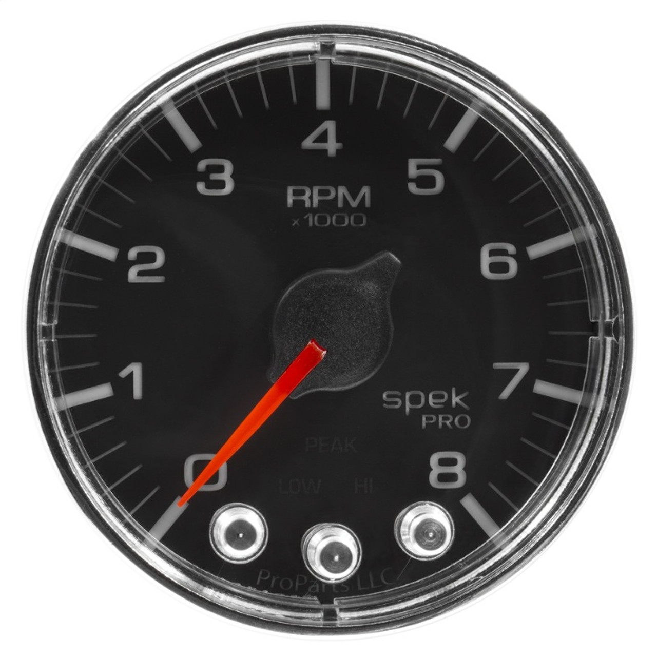 Autometer Spek-Pro Gauge Tach 2 1/16in 8K Rpm W/ Shift Light & Peak Mem Blk/Chrm - P334318