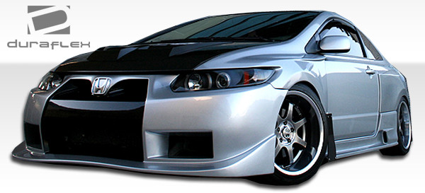 2006-2011 Honda Civic 2DR Duraflex GT500 Wide Body Side Skirts Rocker Panels - 2 Piece / Vehicle Year Make Model Trim - 2006-2011-Honda Civic 2DR / Product Type - Sideskirts / Style Name -GT500 / Kit Material - FRP (Fiberglass Reinforced Plastics) / Notes - Note: must be used in conjunction with complete wide body kit