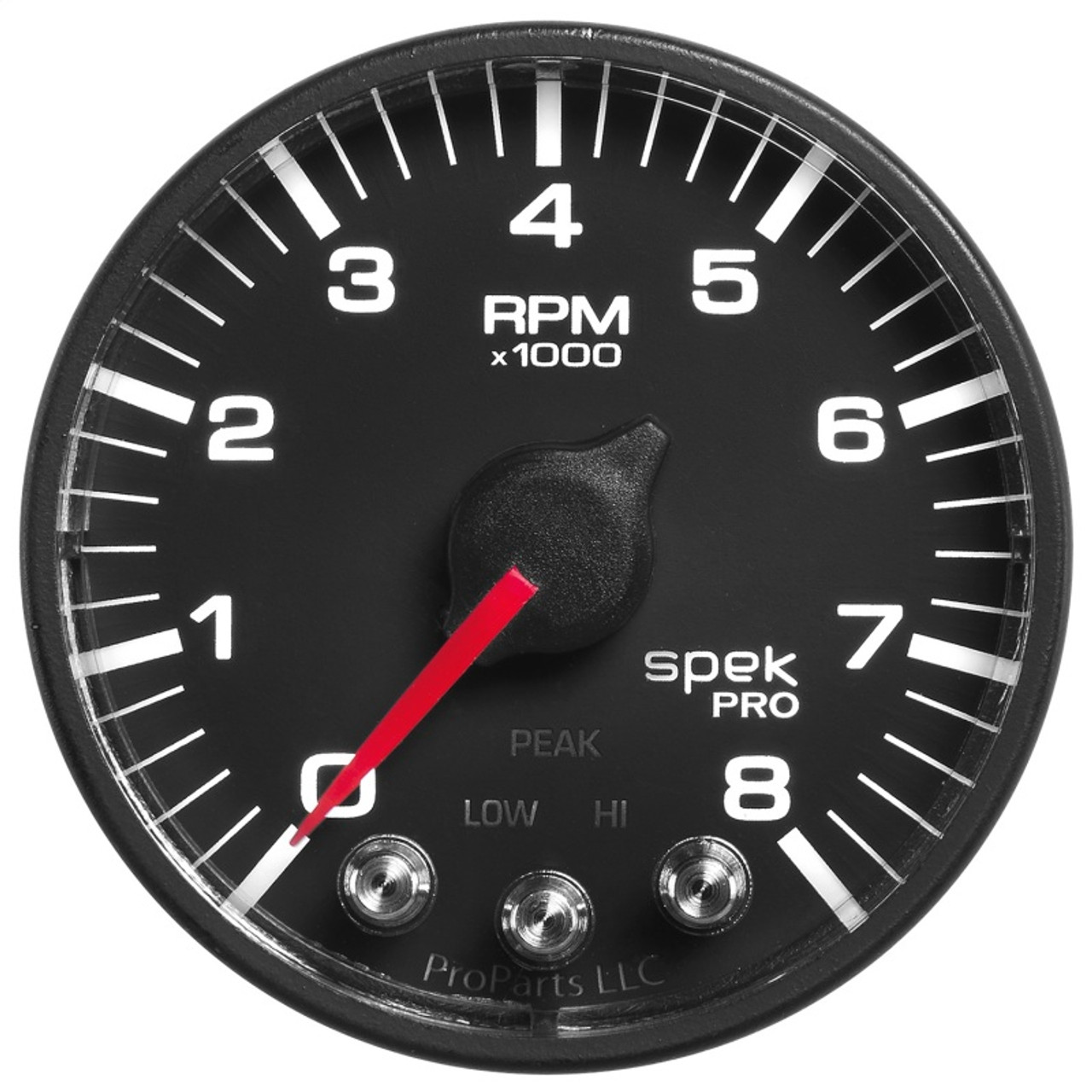 Autometer Spek-Pro Black 2 1/16 inch 8K RPM Tach w/ Shift Light and Peak Memory - P334328