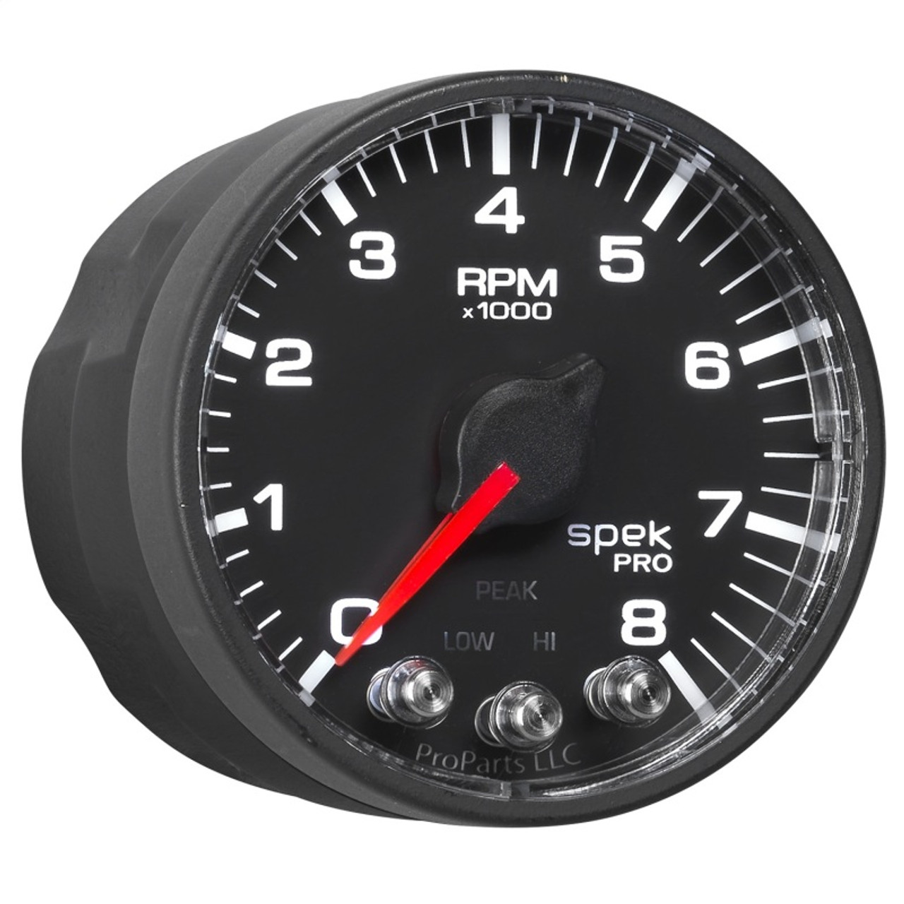 Autometer Spek-Pro Black 2 1/16 inch 8K RPM Tach w/ Shift Light and Peak Memory - P334328