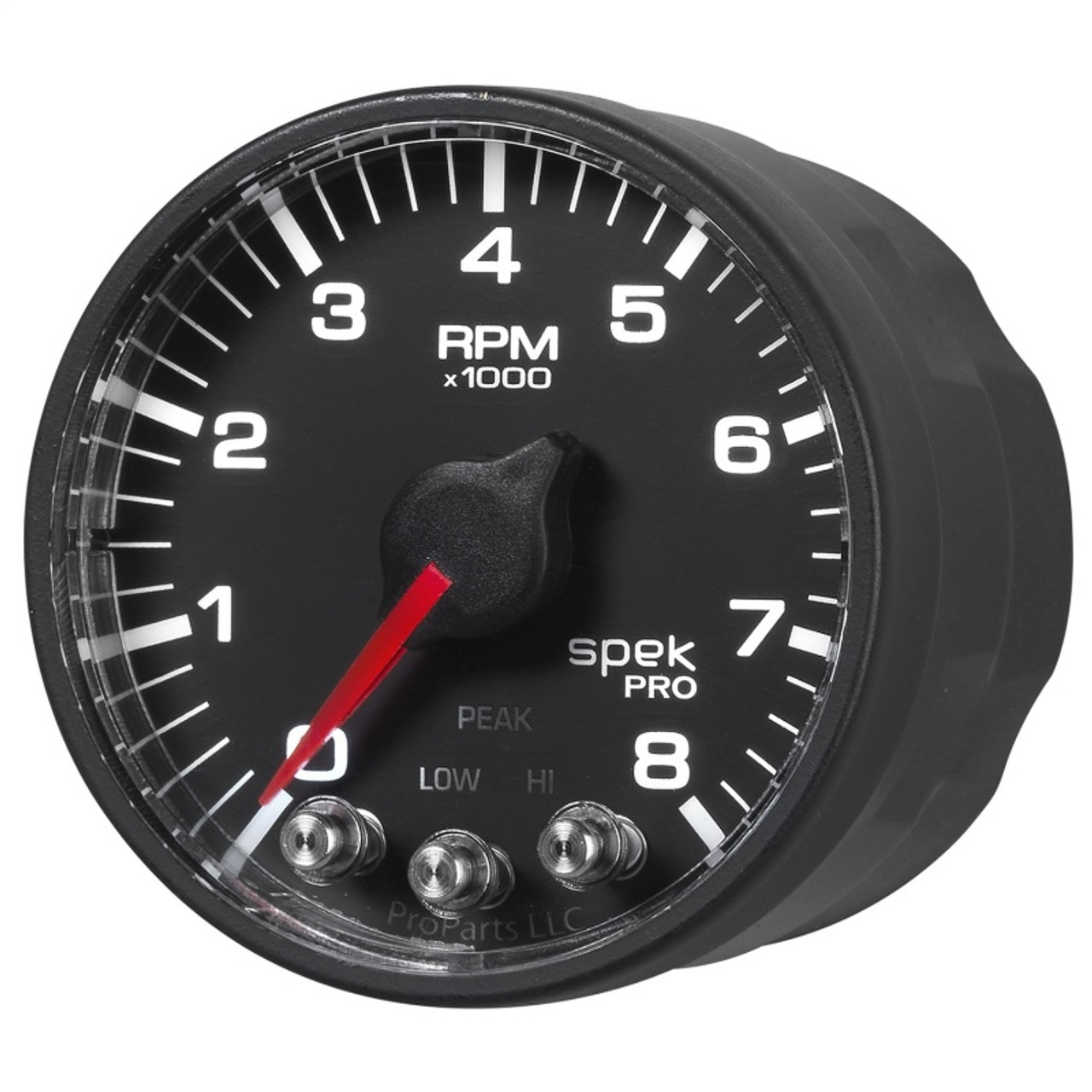 Autometer Spek-Pro Black 2 1/16 inch 8K RPM Tach w/ Shift Light and Peak Memory - P334328