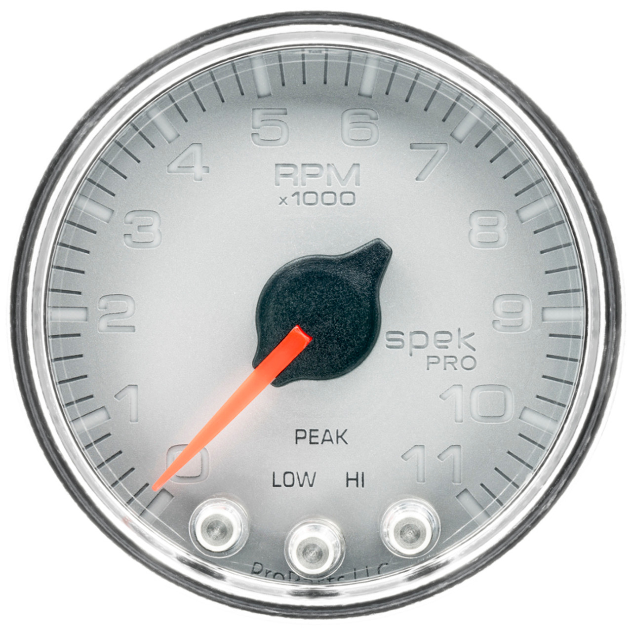 Autometer Spek-Pro Gauge Tach 2 1/16in 11K Rpm W/ Shift Light & Peak Mem Slvr/Chrm - P33621