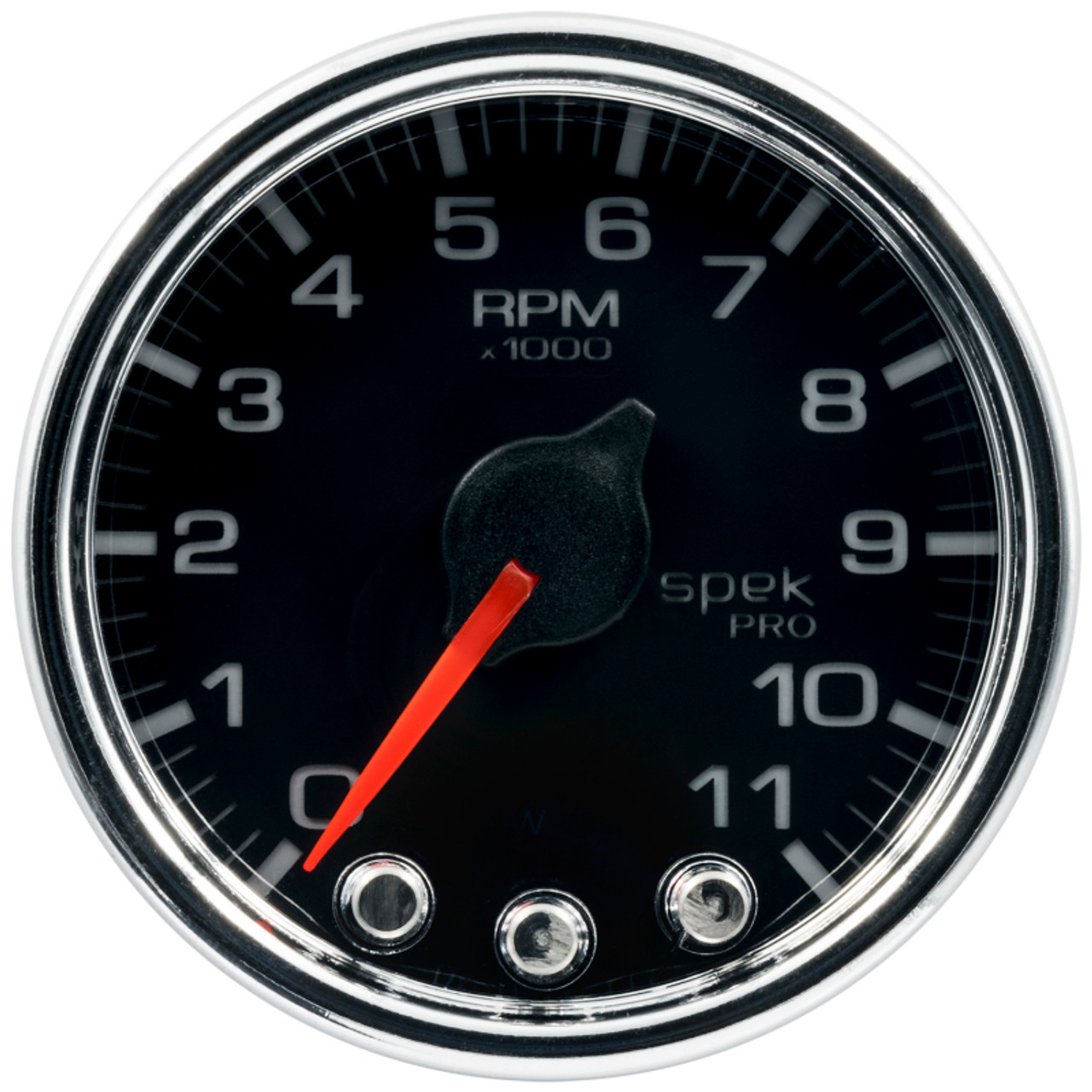 Autometer Spek-Pro Gauge Tach 2 1/16in 11K Rpm W/ Shift Light & Peak Mem Blk/Chrm - P33631