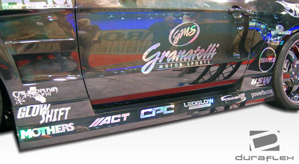 2005-2014 Ford Mustang Duraflex Circuit Side Skirts Rocker Panels - 2 Piece / Vehicle Year Make Model Trim - 2005-2014-Ford Mustang ALL / Product Type - Sideskirts / Style Name -Circuit / Kit Material - FRP (Fiberglass Reinforced Plastics) / Notes -