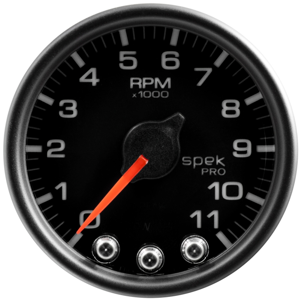 Autometer Spek-Pro Gauge Tach 2 1/16in 11K Rpm W/ Shift Light & Peak Mem Blk/Blk - P33632