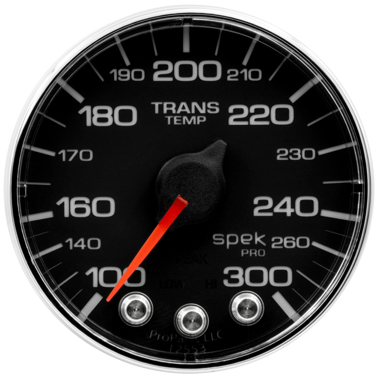 Autometer Spek-Pro Gauge Trans Temp 2 1/16in 300f Stepper Motor W/Peak & Warn Blk/Chrm - P342318