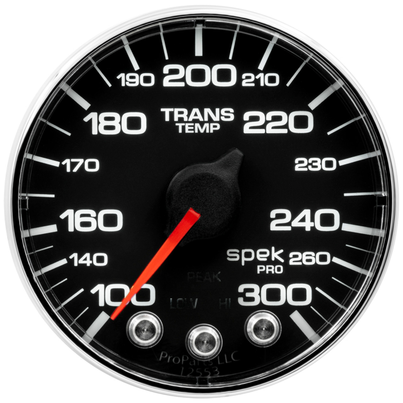 Autometer Spek-Pro Gauge Trans Temp 2 1/16in 300f Stepper Motor W/Peak & Warn Blk/Chrm - P342318
