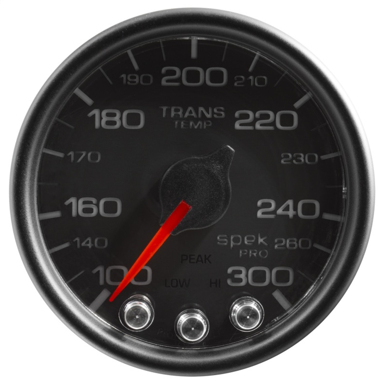 Autometer Spek-Pro Gauge Trans Temp 2 1/16in 300f Stepper Motor W/Peak & Warn Blk/Blk - P34232
