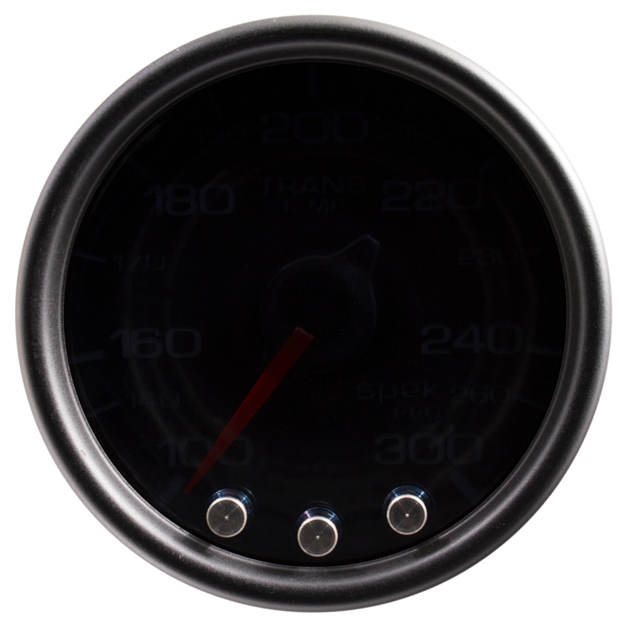 Autometer Spek-Pro Gauge Trans Temp 2 1/16in 300f Stepper Motor W/Peak & Warn Blk/Smoke/Blk - P34252