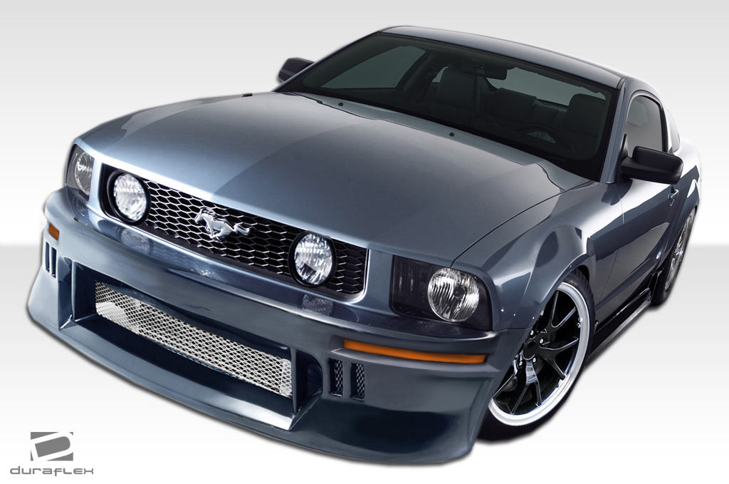 2005-2009 Ford Mustang Duraflex Circuit Front Bumper Cover - 1 Piece / Vehicle Year Make Model Trim - 2005-2009-Ford Mustang ALL / Product Type - Front Bumper / Style Name -Circuit / Kit Material - FRP (Fiberglass Reinforced Plastics) / Notes -
