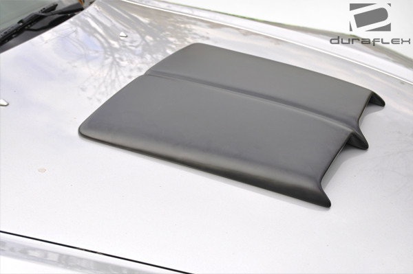 Universal Duraflex Ram Air Scoop 2 - 1 Piece / Vehicle Year Make Model Trim - --  ALL / Product Type - Scoop / Style Name -\Universal / Kit Material - FRP (Fiberglass Reinforced Plastics) / Notes - Note: width 23" length 23" height 1.5"