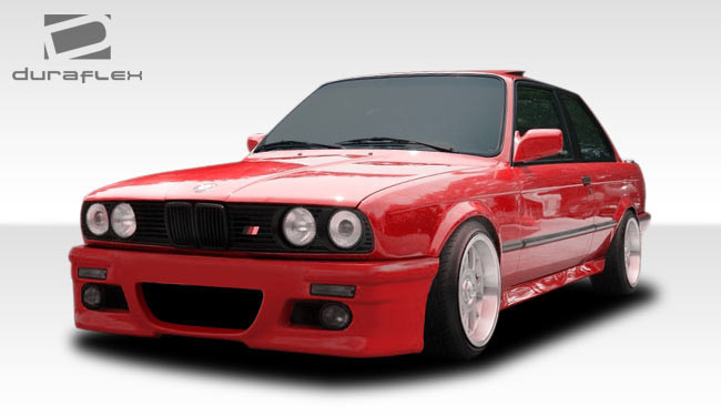 1984-1991 BMW 3 Series E30 2DR 4DR Duraflex M3 Look (E46 Look) Front Bumper Cover - 1 Piece / Vehicle Year Make Model Trim - 1984-1991-BMW 3 Series ALL / Product Type - Front Bumper / Style Name -M3 Look / Kit Material - FRP (Fiberglass Reinforced Plastics) / Notes -