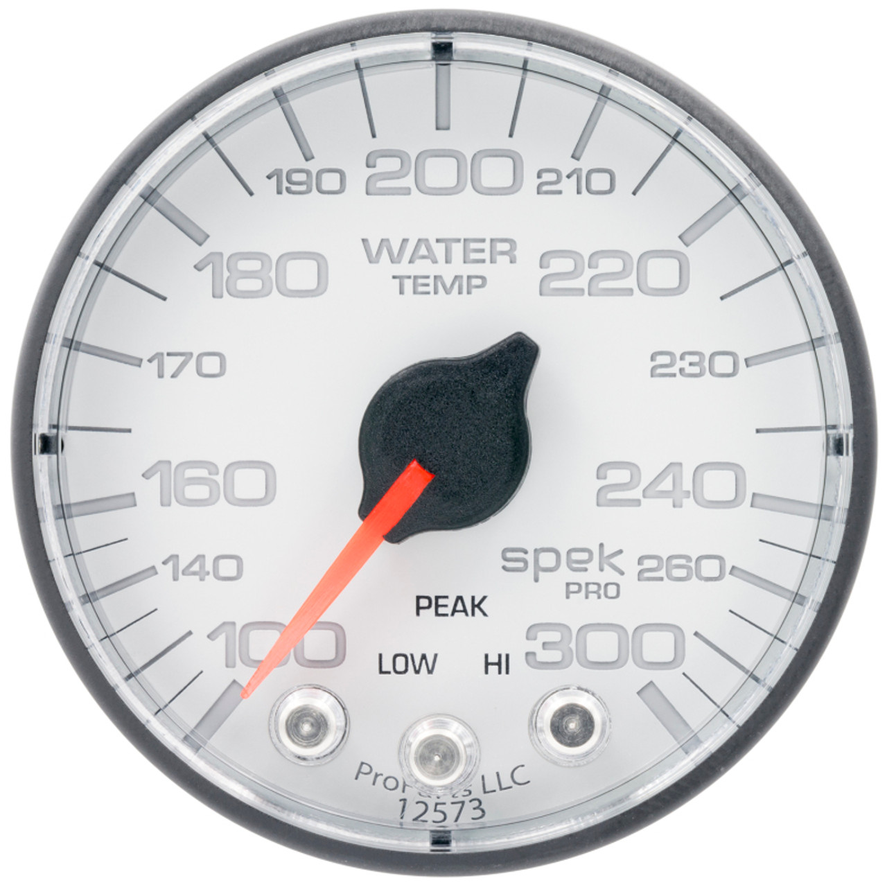 Autometer Spek-Pro Gauge Water Temp 2 1/16in 300f Stepper Motor W/Peak & Warn Wht/Blk - P346128