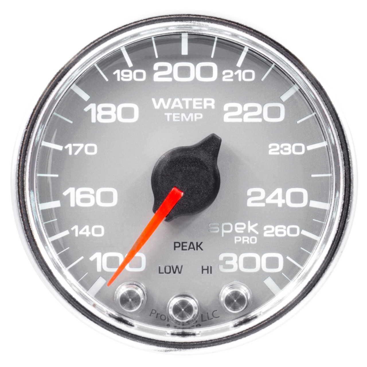 Autometer Spek-Pro Gauge Water Temp 2 1/16in 300f Stepper Motor W/Peak & Warn Slvr/Chrm - P34621
