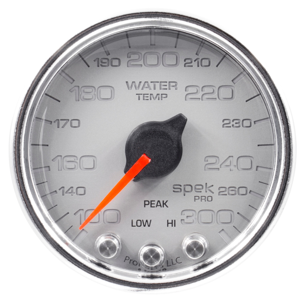 Autometer Spek-Pro Gauge Water Temp 2 1/16in 300f Stepper Motor W/Peak & Warn Slvr/Chrm - P34621