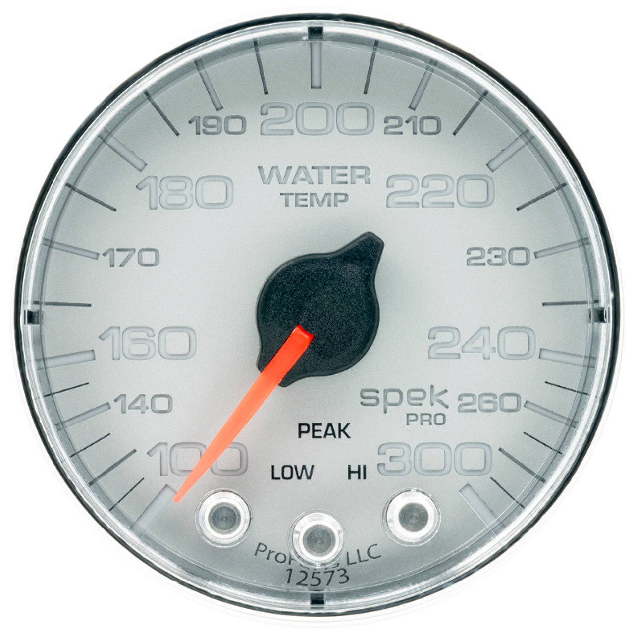 Autometer Spek-Pro Gauge Water Temp 2 1/16in 300f Stepper Motor W/Peak & Warn Slvr/Chrm - P346218
