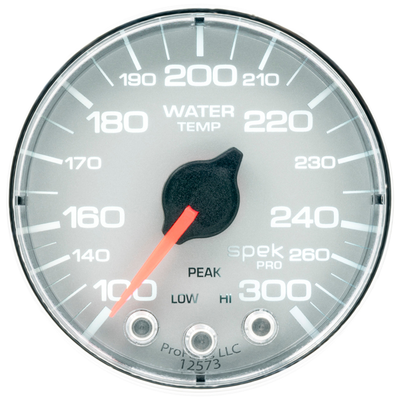 Autometer Spek-Pro Gauge Water Temp 2 1/16in 300f Stepper Motor W/Peak & Warn Slvr/Chrm - P346218