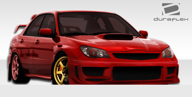 2006-2007 Subaru Impreza WRX STI Duraflex Harmon Front Bumper Cover - 1 Piece / Vehicle Year Make Model Trim - 2006-2007-Subaru Impreza ALL / Product Type - Front Bumper / Style Name -Harmon / Kit Material - FRP (Fiberglass Reinforced Plastics) / Notes - Note: designed for WRX and STI models only
