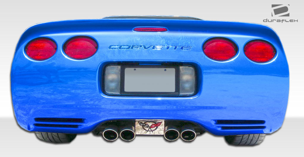 1997-2004 Chevrolet Corvette C5 Duraflex SP-R Rear Bumper Cover - 1 Piece / Vehicle Year Make Model Trim - 1997-2004-Chevrolet Corvette ALL / Product Type - Rear Bumper / Style Name -SP-R / Kit Material - FRP (Fiberglass Reinforced Plastics) / Notes -