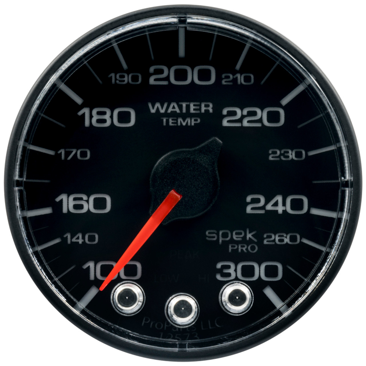 Autometer Spek-Pro Gauge Water Temp 2 1/16in 300f Stepper Motor W/Peak & Warn Blk/Blk - P346324