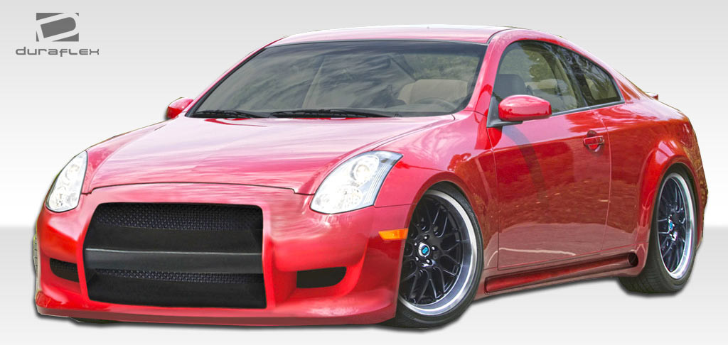 2003-2007 Infiniti G Coupe G35 Duraflex R35 Front Bumper Cover - 1 Piece / Vehicle Year Make Model Trim - 2003-2007-Infiniti G Coupe 2DR / Product Type - Front Bumper / Style Name -R35 / Kit Material - FRP (Fiberglass Reinforced Plastics) / Notes -