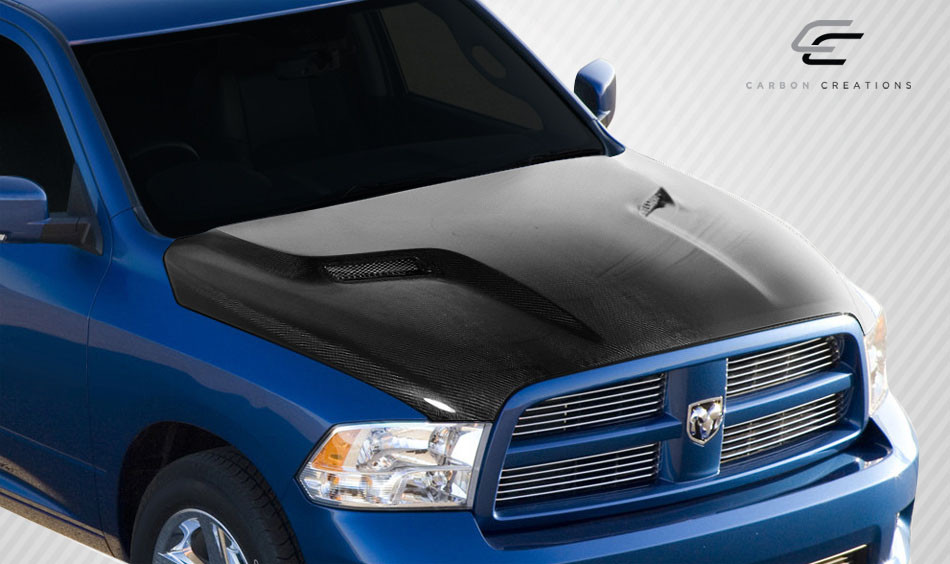 2009-2018 Dodge Ram 1500 Carbon Creations MP-R Hood - 1 Piece / Vehicle Year Make Model Trim - 2009-2018-Dodge Ram ALL / Product Type - Hood / Style Name -MP-R / Kit Material - Carbon Fiber / Notes - Note: Hood pins are required.