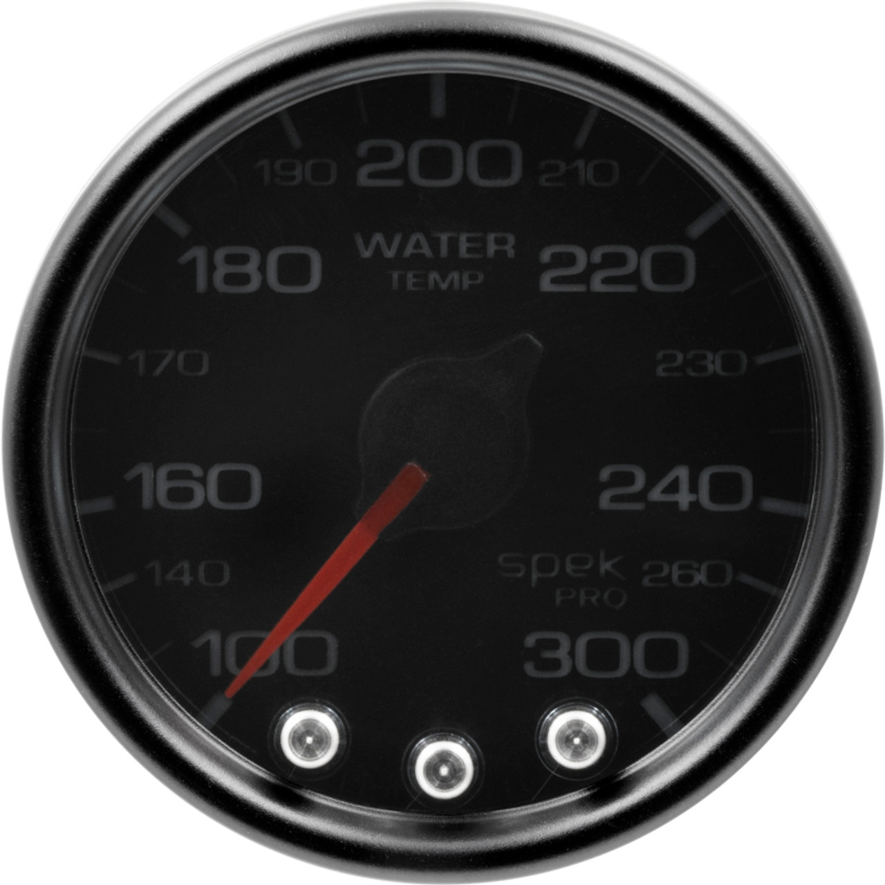 Autometer Spek-Pro Gauge Water Temp 2 1/16in 300f Stepper Motor W/Peak & Warn Blk/Smoke/Blk - P34652