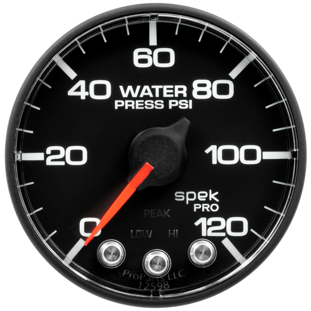 Autometer Spek-Pro Gauge Water Press 2 1/16in 120psi Stepper Motor W/ Peak & Warn - P349328