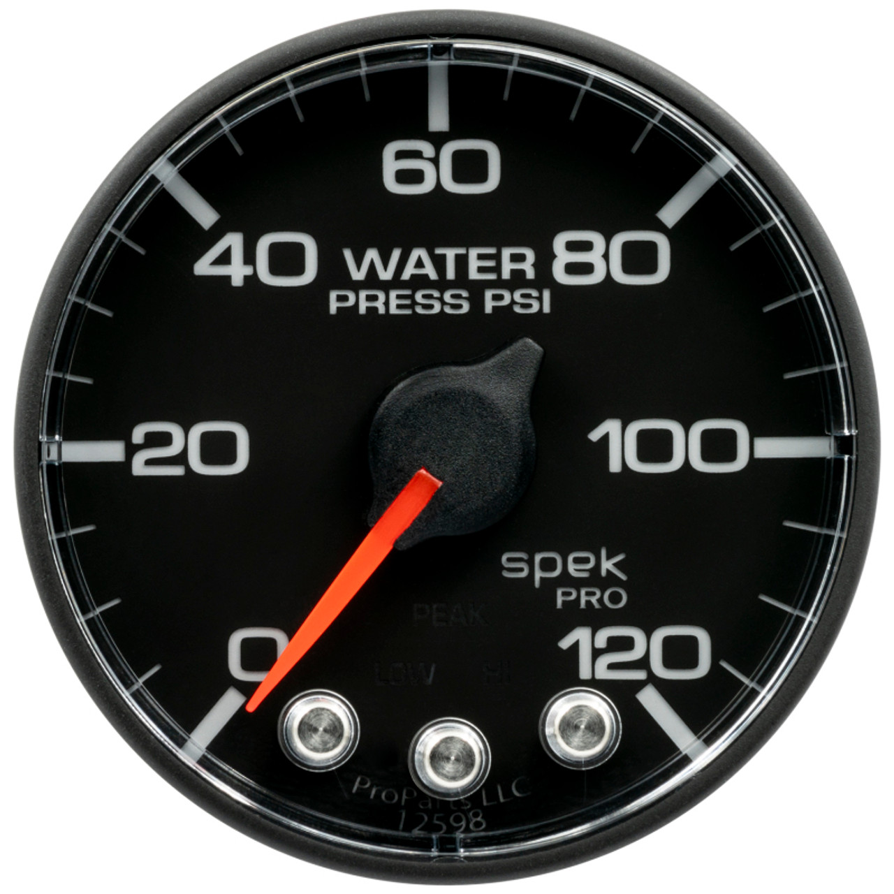 Autometer Spek-Pro Gauge Water Press 2 1/16in 120psi Stepper Motor W/ Peak & Warn - P349328