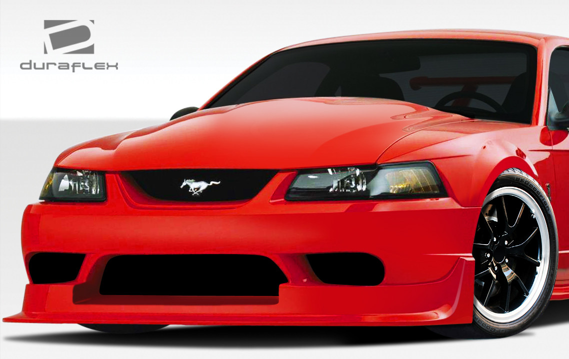 1999-2004 Ford Mustang Duraflex CBR500 Wide Body Kit - 8 Piece - Includes CBR500 Wide Body Front Bumper Cover (107580) CBR500 Wide Body Side Skirts Rocker Panels (107581) CBR500 Wide Body Rear Bumper Cover (107582) CBR500 Wide Body Front Fenders (107583) CBR500 Wide Body Rear Fender Flares (107584) / Vehicle Year Make Model Trim - 1999-2004-Ford Mustang ALL / Product Type - Kit / Style Name -CBR500 / Kit Material - FRP (Fiberglass Reinforced Plastics) / Notes -