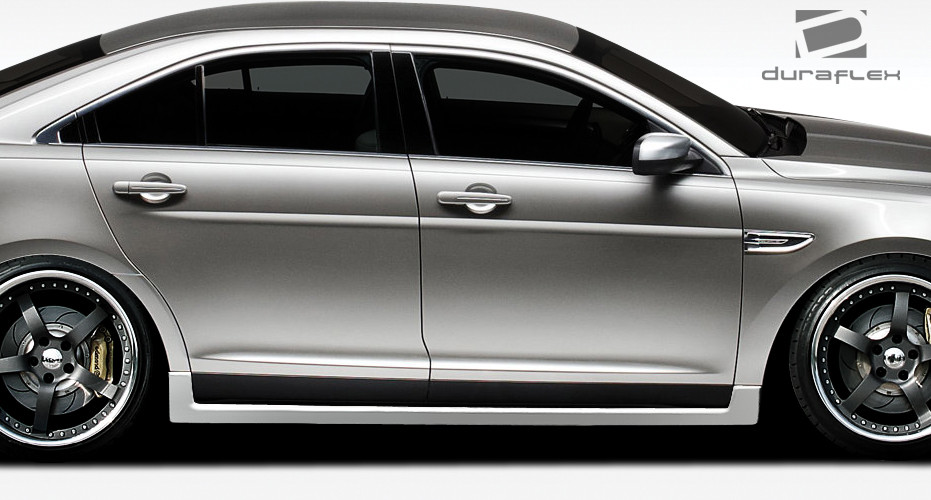 2010-2019 Ford Taurus Duraflex Racer Side Skirts Rocker Panels - 2 Piece / Vehicle Year Make Model Trim - 2010-2019-Ford Taurus ALL / Product Type - Sideskirts / Style Name -Racer / Kit Material - FRP (Fiberglass Reinforced Plastics) / Notes -