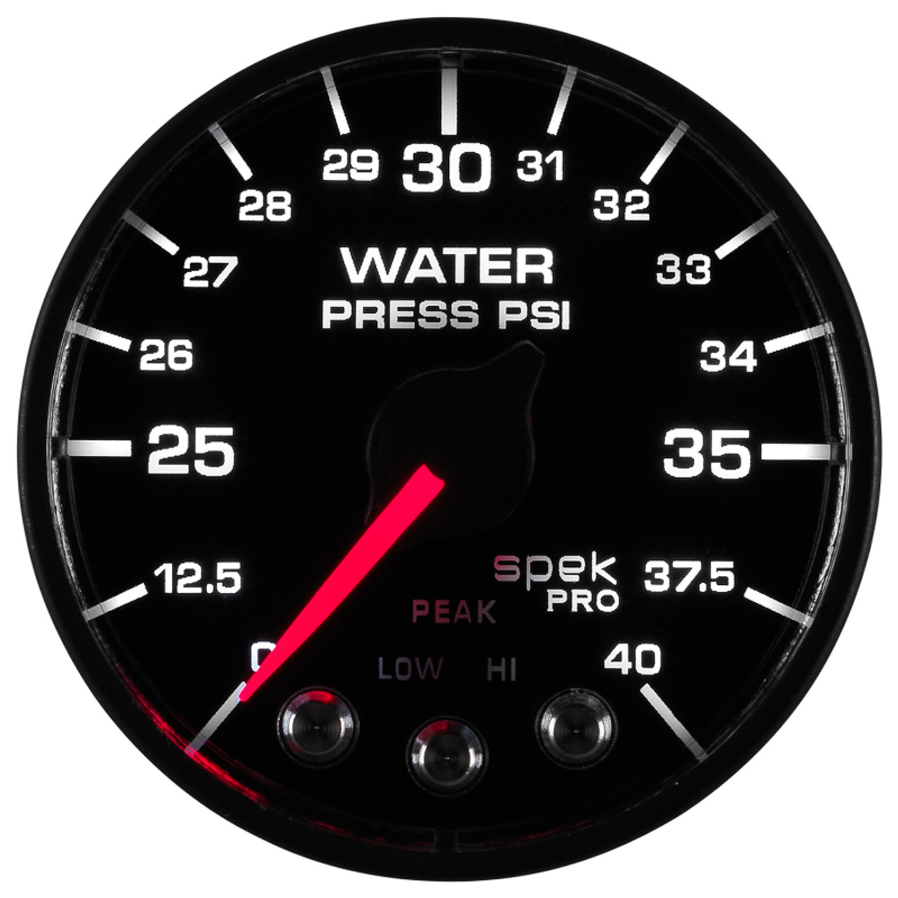 Autometer Spek-Pro - Nascar 2-1/16in Water Press 0- 40 psi Bfb - P551328-N1