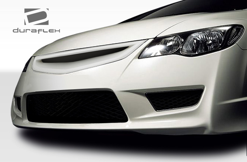 2006-2011 Honda Civic 4DR Duraflex JDM Type R Conversion Front Bumper Cover - 1 Piece / Vehicle Year Make Model Trim - 2006-2011-Honda Civic 4DR / Product Type - Front Bumper / Style Name -Type R / Kit Material - FRP (Fiberglass Reinforced Plastics) / Notes -