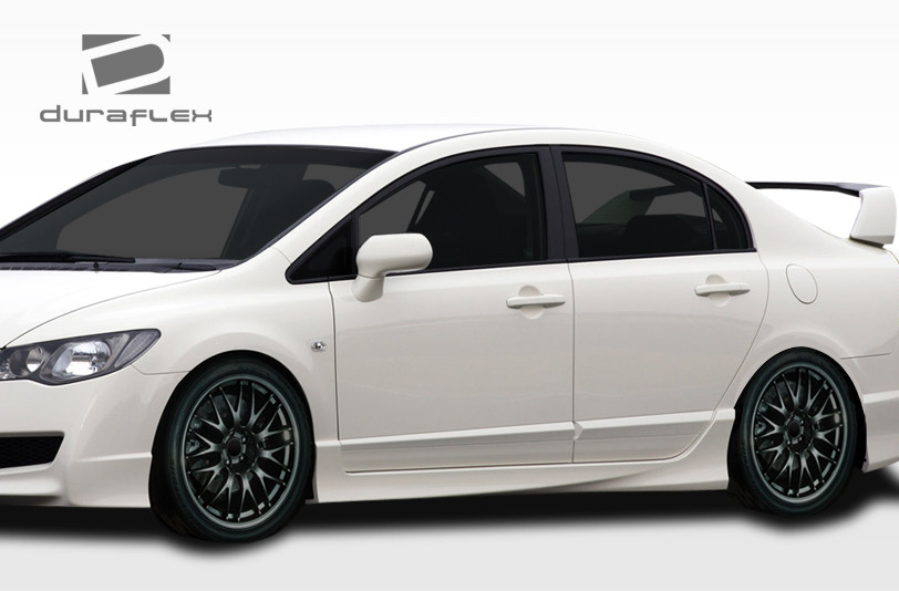 2006-2011 Honda Civic 4DR Duraflex JDM Type R Conversion Side Skirts Rocker Panels - 2 Piece / Vehicle Year Make Model Trim - 2006-2011-Honda Civic 4DR / Product Type - Sideskirts / Style Name -Type R / Kit Material - FRP (Fiberglass Reinforced Plastics) / Notes -