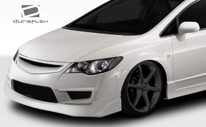 2006-2011 Honda Civic 4DR Duraflex JDM Type JS Type R Conversion Front Lip Under Spoiler Air Dam - 1 Piece / Vehicle Year Make Model Trim - 2006-2011-Honda Civic 4DR / Product Type - Front Lip/Add On / Style Name -Type R / Kit Material - FRP (Fiberglass Reinforced Plastics) / Notes - Note: must be used with jdm type r conversion bumper