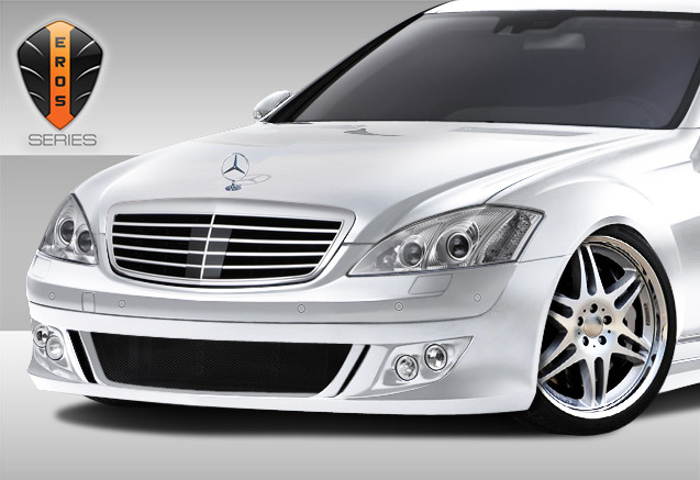 2007-2009 Mercedes S Class W221 Eros Version 1 Front Bumper Cover - 1 Piece / Vehicle Year Make Model Trim - 2007-2009-Mercedes S Class ALL / Product Type - Front Bumper / Style Name -Eros Version 1 / Kit Material - FRP (Fiberglass Reinforced Plastics) / Notes - Note: All Overstock products are sold on a first come, first serve basis. Overstock products are sold as is, and all sales are final. Overstock products may not be returned or exchanged.