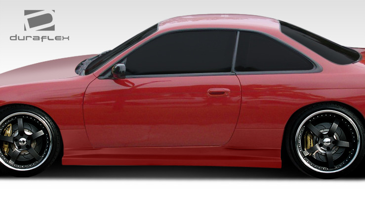 1995-1998 Nissan 240SX S14 Duraflex WX-9 Side Skirts Rocker Panels - 2 Piece / Vehicle Year Make Model Trim - 1995-1998-Nissan 240SX ALL / Product Type - Sideskirts / Style Name -WX-9 / Kit Material - FRP (Fiberglass Reinforced Plastics) / Notes -
