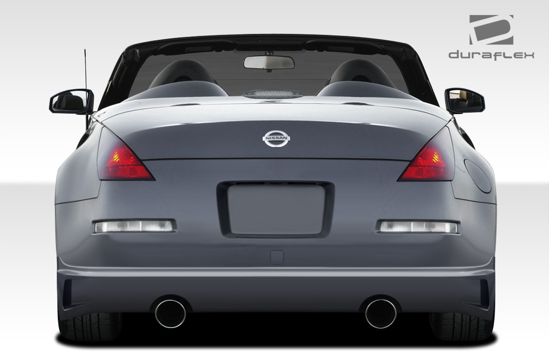 2003-2008 Nissan 350Z Z33 Duraflex J-Spec Rear Lip Under Spoiler Air Dam - 1 Piece / Vehicle Year Make Model Trim - 2003-2008-Nissan 350Z ALL / Product Type - Rear Lip/Add On / Style Name -J-Spec / Kit Material - FRP (Fiberglass Reinforced Plastics) / Notes -