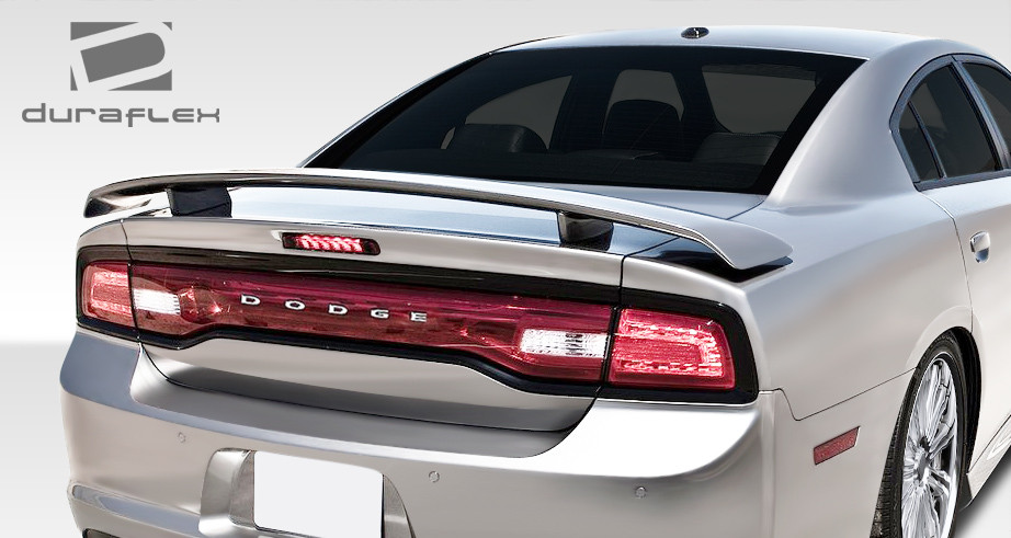 2011-2014 Dodge Charger Duraflex SRT Look Rear Wing Trunk Lid Spoiler - 1 Piece / Vehicle Year Make Model Trim - 2011-2014-Dodge Charger ALL / Product Type - Wing / Style Name -SRT Look / Kit Material - FRP (Fiberglass Reinforced Plastics) / Notes -