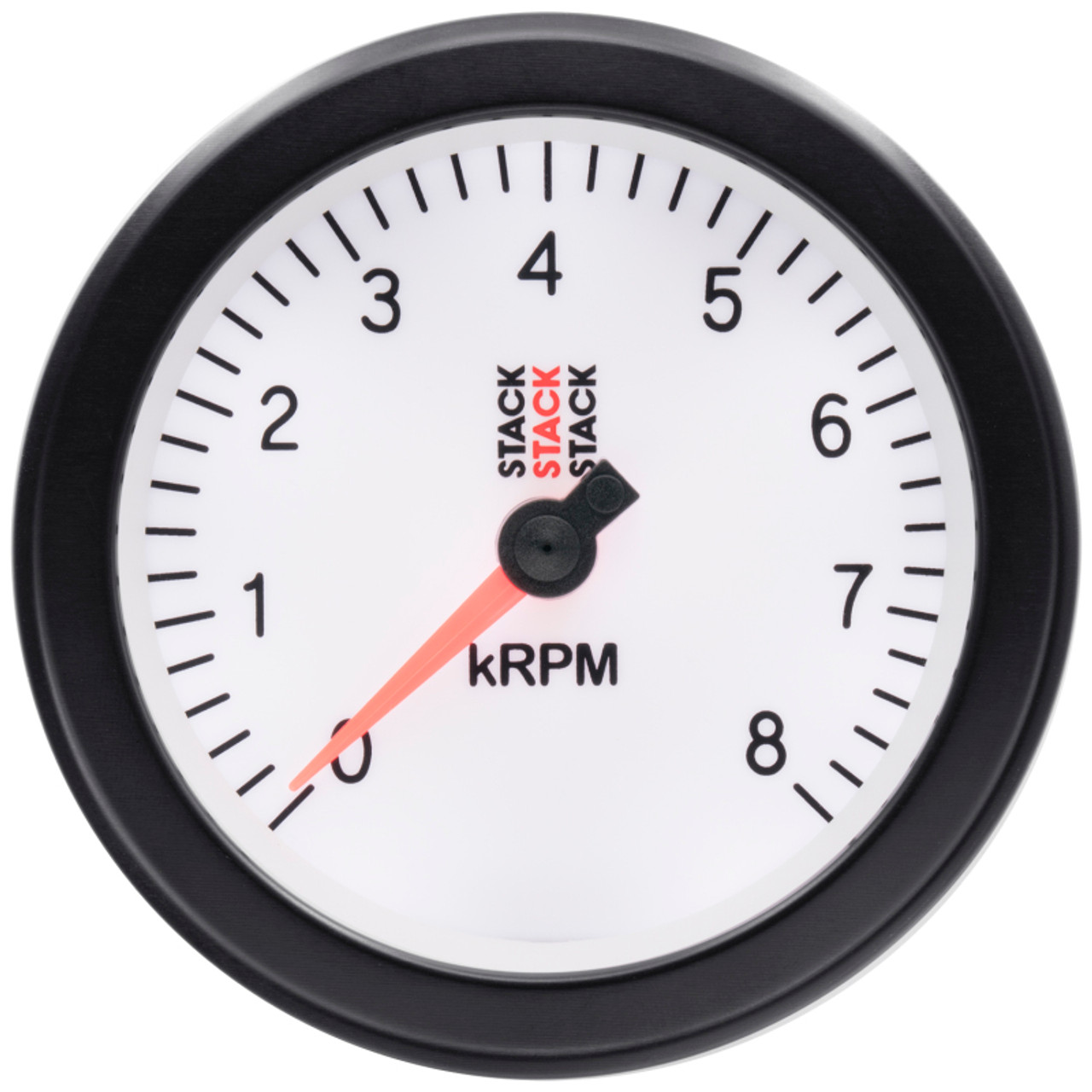 Autometer Stack Sport 88mm 0-8K RPM Tachometer - White - ST100-08W