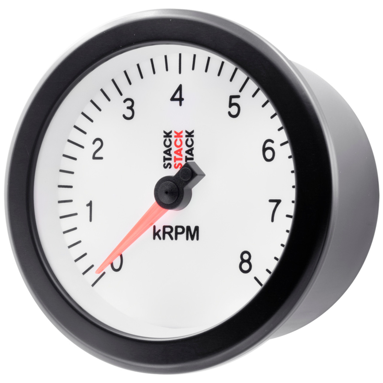 Autometer Stack Sport 88mm 0-8K RPM Tachometer - White - ST100-08W